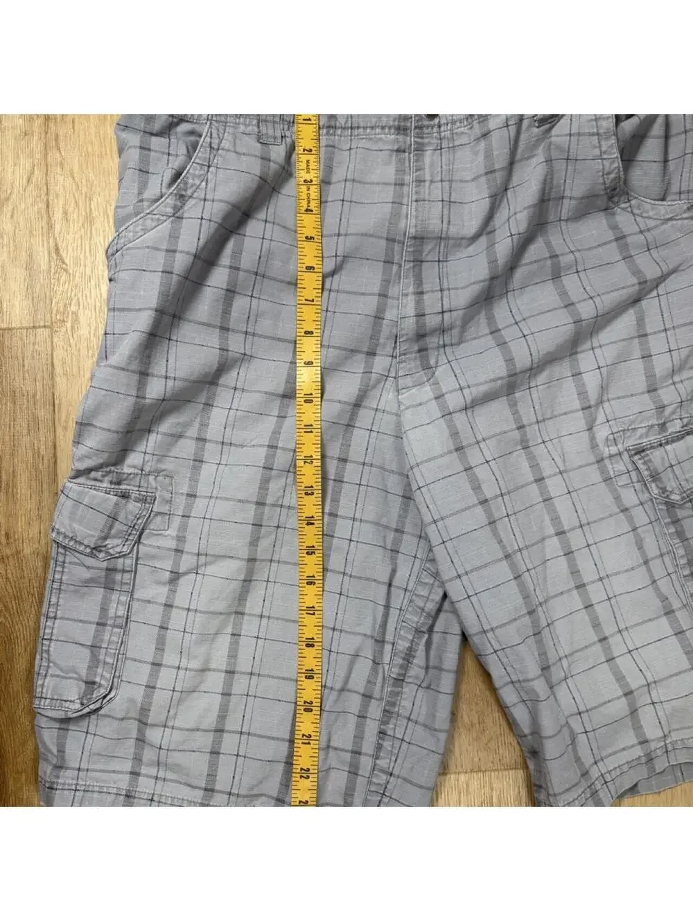 Y2K Dickies Plaid Cargo Shorts – Grey (36